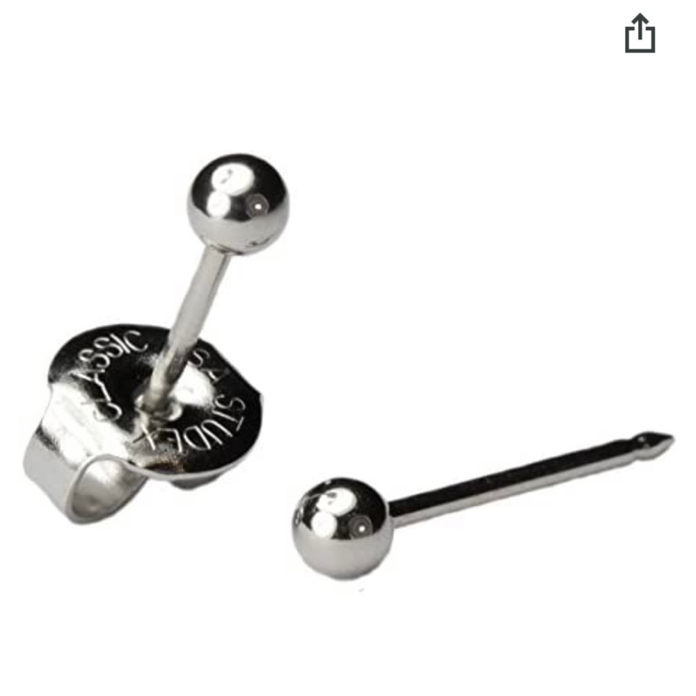 Round Silver ball Studs | ES01